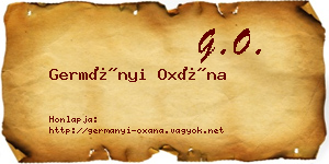 Germányi Oxána névjegykártya